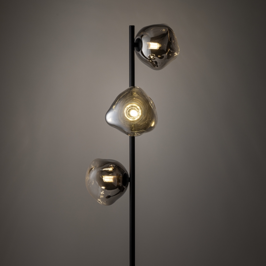 Brilagi - VULCANO floor lamp 3xG9/8W/230V Black/Smoky Black