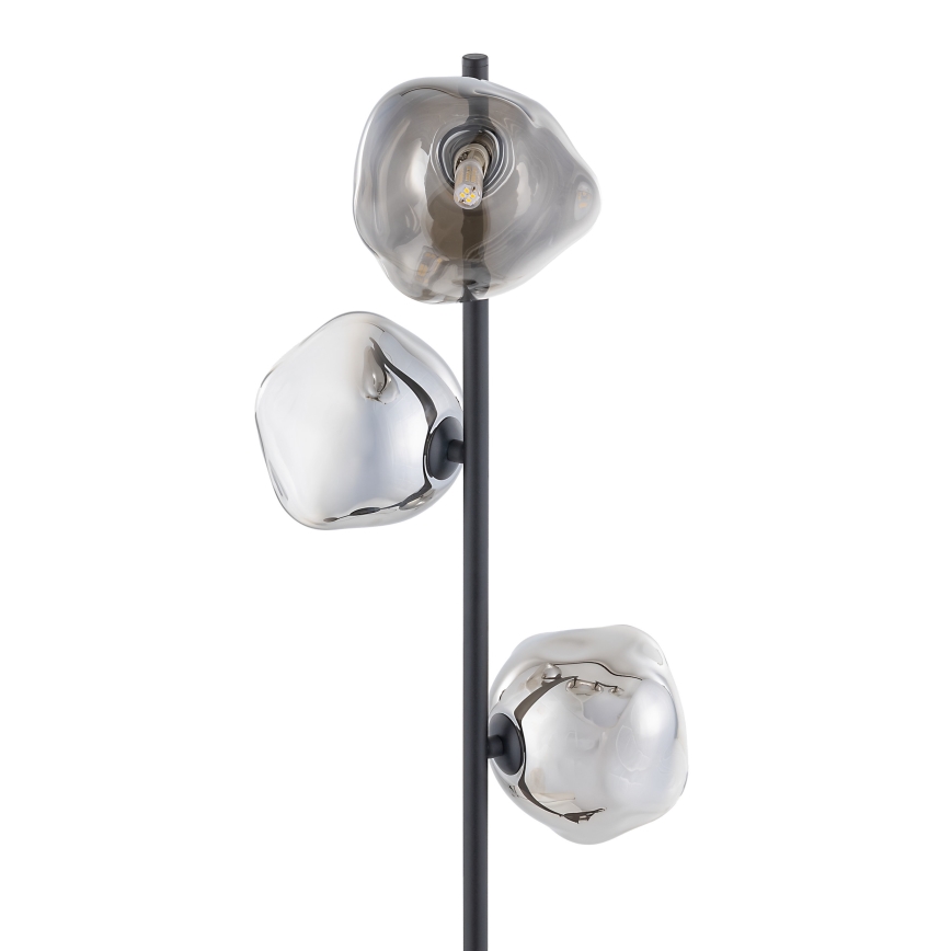 Brilagi - VULCANO floor lamp 3xG9/8W/230V Black/Smoky Black