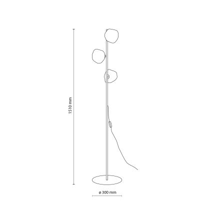 Brilagi - VULCANO floor lamp 3xG9/8W/230V Black/Smoky Black