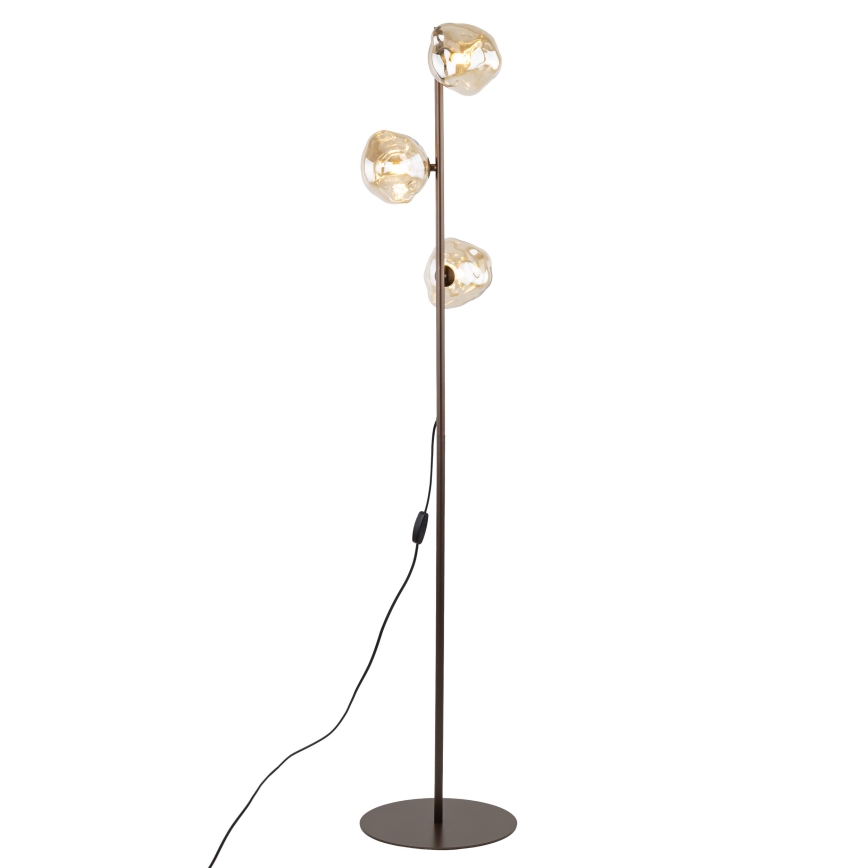 Brilagi - VULCANO floor lamp 3xG9/8W/230V brown/smoky beige