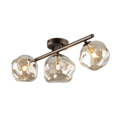 Brilagi - VULCANO Flush-mount chandelier 3xG9/8W/230V brown/smoky beige