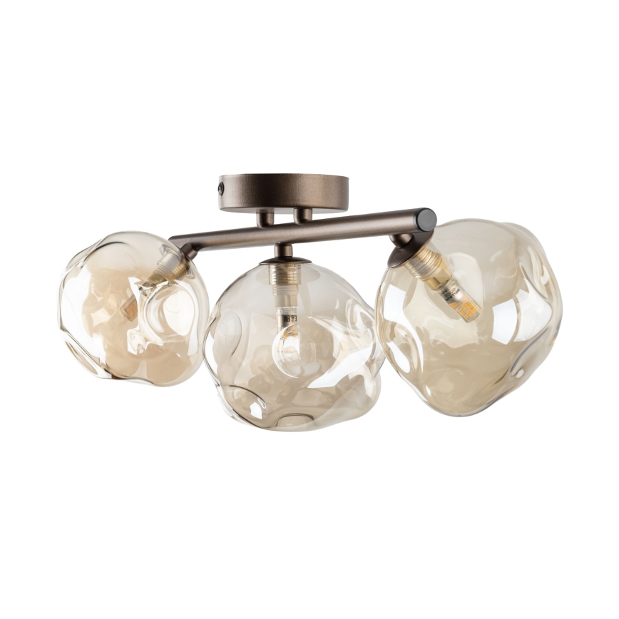 Brilagi - VULCANO Flush-mount chandelier 3xG9/8W/230V brown/smoky beige