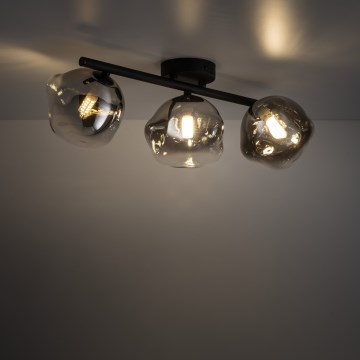 Brilagi - VULCANO flush-mounted chandelier 3xG9/8W/230V black/smoked black