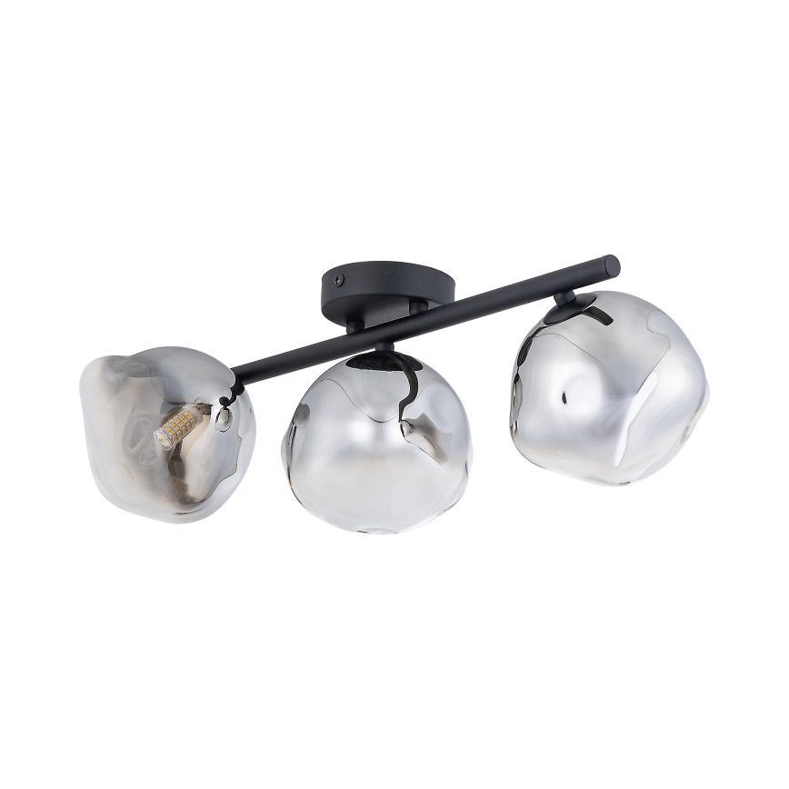 Brilagi - VULCANO flush-mounted chandelier 3xG9/8W/230V black/smoked black
