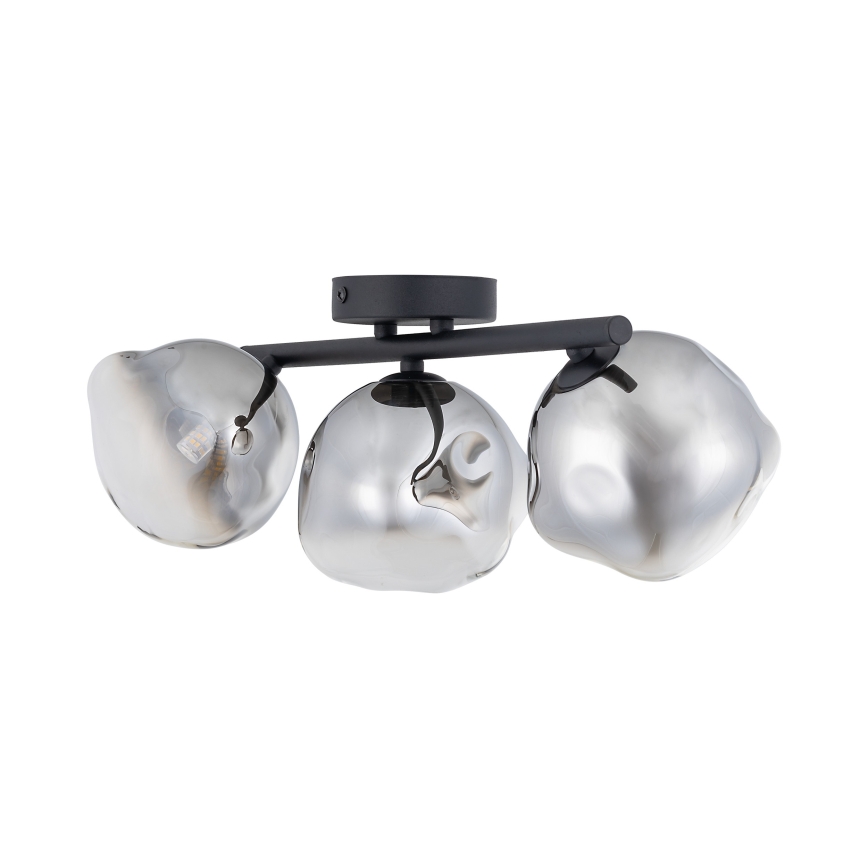 Brilagi - VULCANO flush-mounted chandelier 3xG9/8W/230V black/smoked black