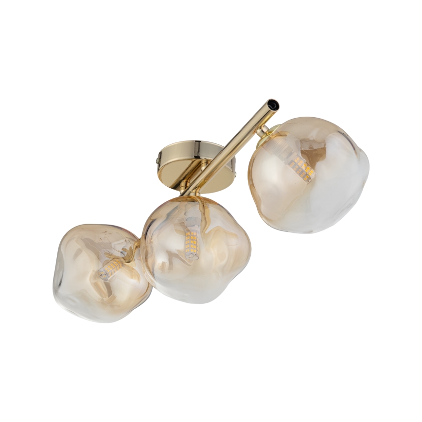 Brilagi - VULCANO Surface-Mounted Chandelier 3xG9/8W/230V, Gold/Smoked Beige