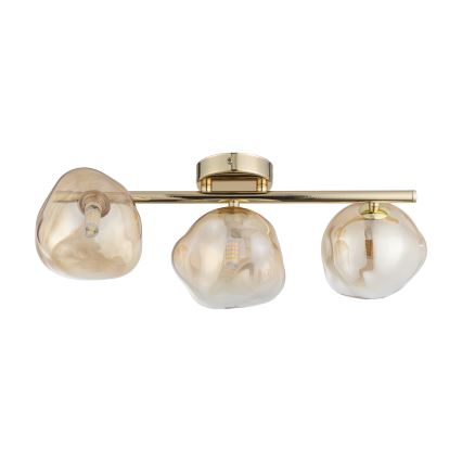 Brilagi - VULCANO Surface-Mounted Chandelier 3xG9/8W/230V, Gold/Smoked Beige