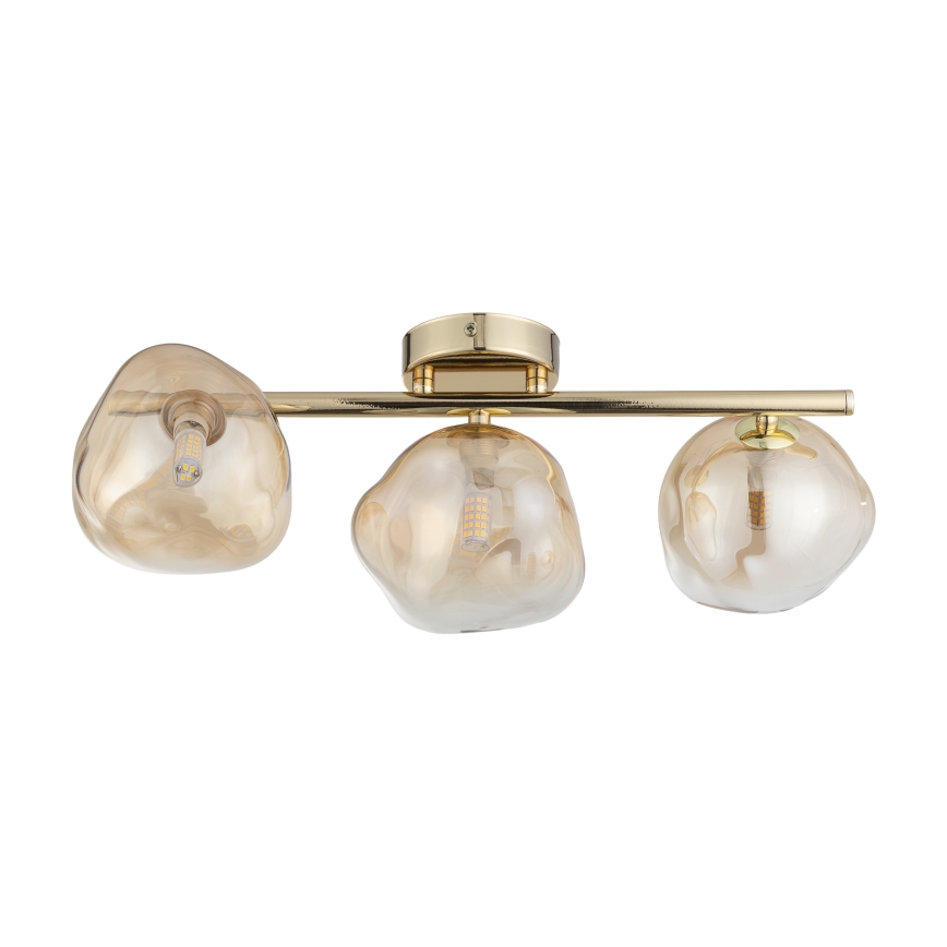 Brilagi - VULCANO Surface-Mounted Chandelier 3xG9/8W/230V, Gold/Smoked Beige