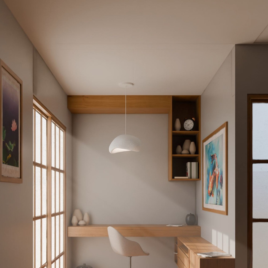 Brilagi - WABI SABI Cable-Hung Pendant Light 1x E27/40W/230V Ø 35 cm, White