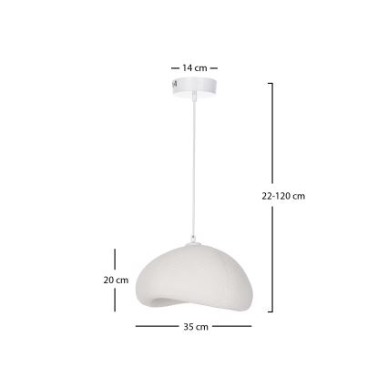 Brilagi - WABI SABI Cable-Hung Pendant Light 1x E27/40W/230V Ø 35 cm, White