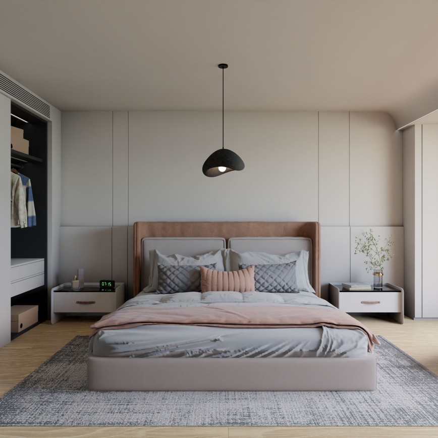 Brilagi - WABI SABI Cable-Hung Pendant Light 1xE27/40W/230V, Ø 33 cm, Black