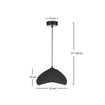 Brilagi - WABI SABI Cable-Hung Pendant Light 1xE27/40W/230V, Ø 33 cm, Black