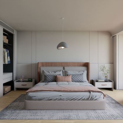 Brilagi - WABI SABI Cable-Hung Pendant Light 1xE27/40W/230V Ø 33 cm grey