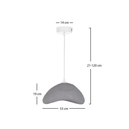 Brilagi - WABI SABI Cable-Hung Pendant Light 1xE27/40W/230V Ø 33 cm grey