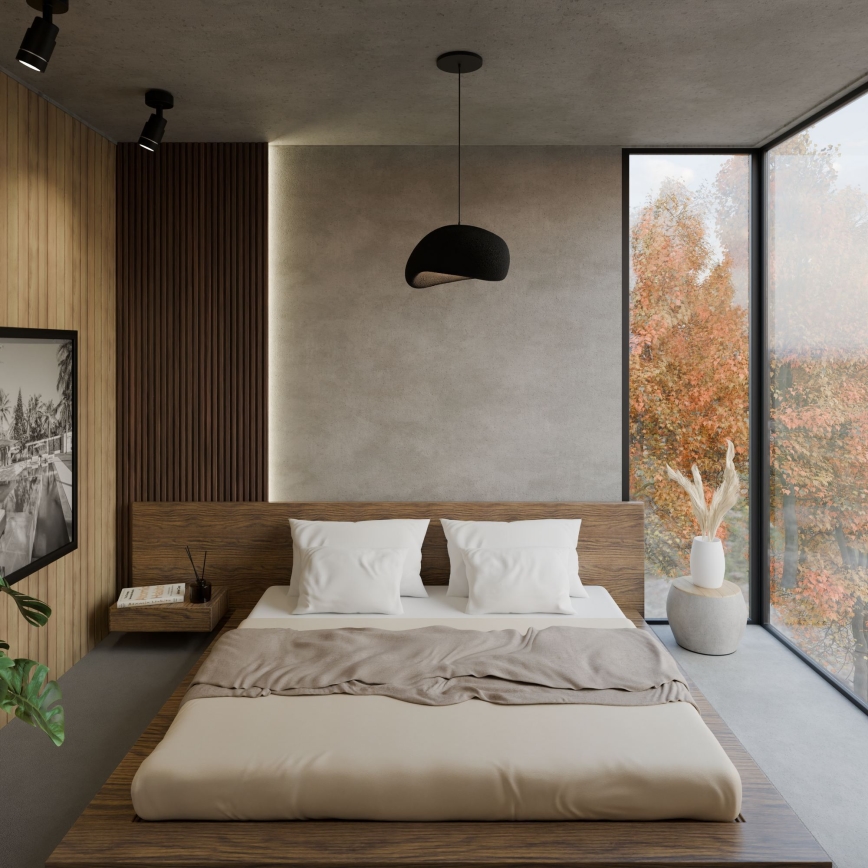 Brilagi - WABI SABI Cable-Hung Pendant Light 1xE27/40W/230V, Ø 35 cm, Black