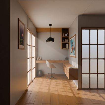 Brilagi - WABI SABI Cable-Hung Pendant Light 1xE27/40W/230V, Ø 35 cm, Black