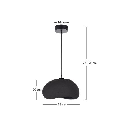 Brilagi - WABI SABI Cable-Hung Pendant Light 1xE27/40W/230V, Ø 35 cm, Black