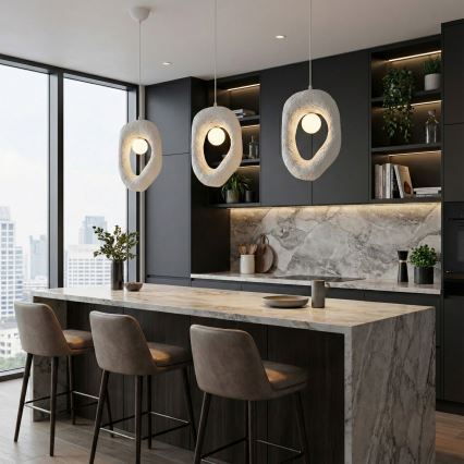 Brilagi - WABI SABI Cable-Hung Pendant Light 1xG9/8W/230V White