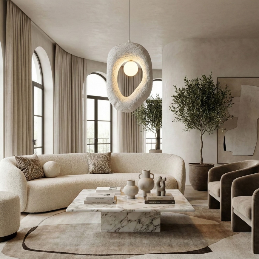 Brilagi - WABI SABI Cable-Hung Pendant Light 1xG9/8W/230V White