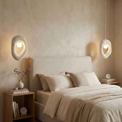 Brilagi - WABI SABI Cable-Hung Pendant Light 1xG9/8W/230V White