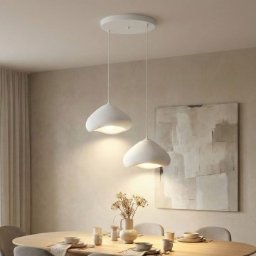 Brilagi - WABI SABI Cable-Hung Pendant Light, 2x E27/40W/230V, Ø 45 cm, White