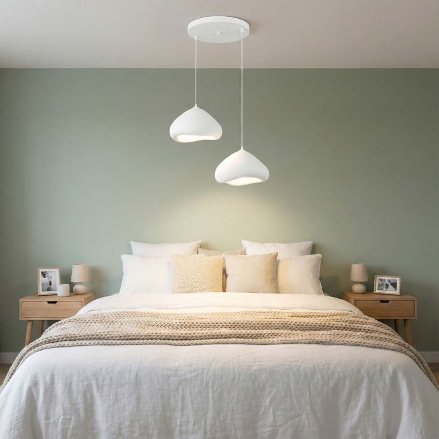 Brilagi - WABI SABI Cable-Hung Pendant Light, 2x E27/40W/230V, Ø 45 cm, White
