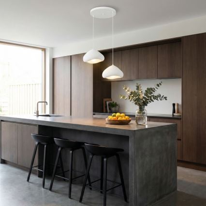 Brilagi - WABI SABI Cable-Hung Pendant Light, 2x E27/40W/230V, Ø 45 cm, White