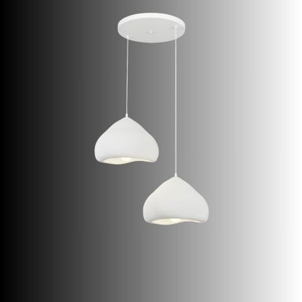Brilagi - WABI SABI Cable-Hung Pendant Light, 2x E27/40W/230V, Ø 45 cm, White