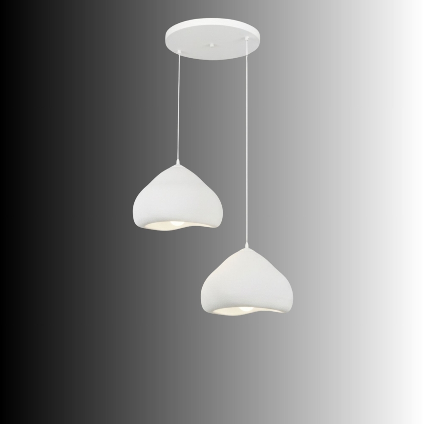 Brilagi - WABI SABI Cable-Hung Pendant Light, 2x E27/40W/230V, Ø 45 cm, White