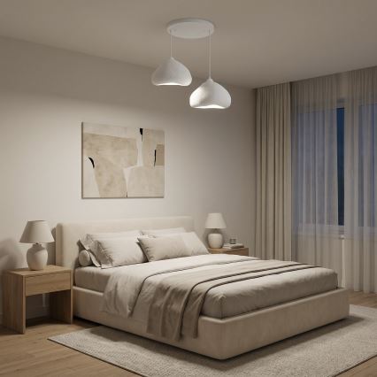 Brilagi - WABI SABI Cable-Hung Pendant Light, 2x E27/40W/230V, Ø 45 cm, White
