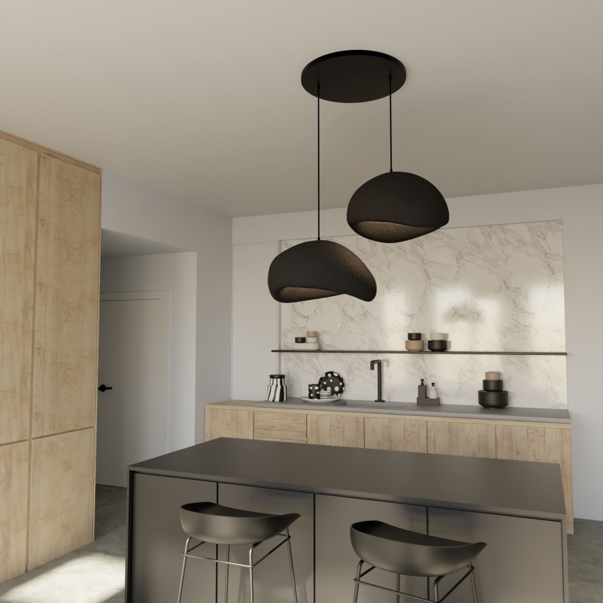 Brilagi - WABI SABI cable-hung pendant light, 2xE27/40W/230V, Ø 60 cm, black