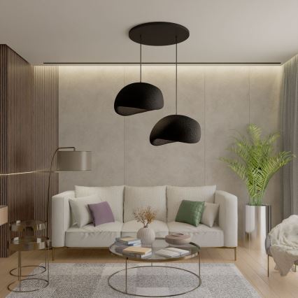 Brilagi - WABI SABI cable-hung pendant light, 2xE27/40W/230V, Ø 60 cm, black