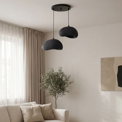 Brilagi - WABI SABI cable-hung pendant light, 2xE27/40W/230V, Ø 60 cm, black