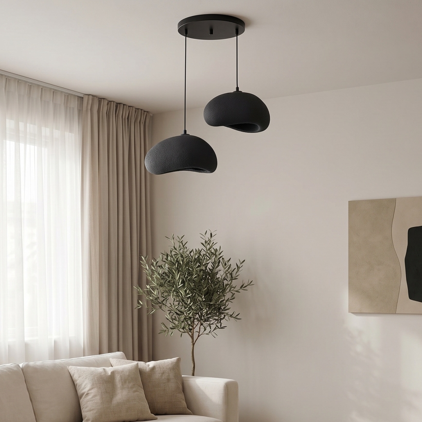 Brilagi - WABI SABI cable-hung pendant light, 2xE27/40W/230V, Ø 60 cm, black