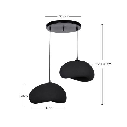 Brilagi - WABI SABI cable-hung pendant light, 2xE27/40W/230V, Ø 60 cm, black