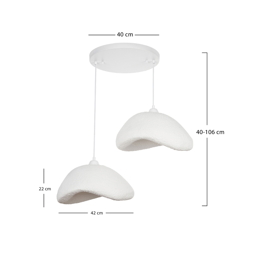 Brilagi - WABI SABI cable-hung pendant light 2xE27/40W/230V Ø 74 cm white