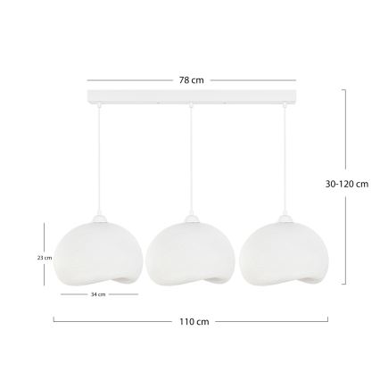 Brilagi - WABI SABI cable-hung pendant light 3xE27/40W/230V white