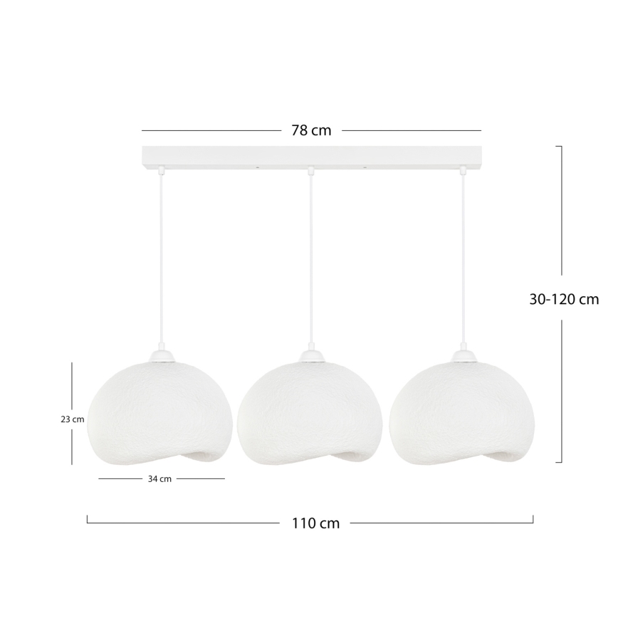 Brilagi - WABI SABI cable-hung pendant light 3xE27/40W/230V white