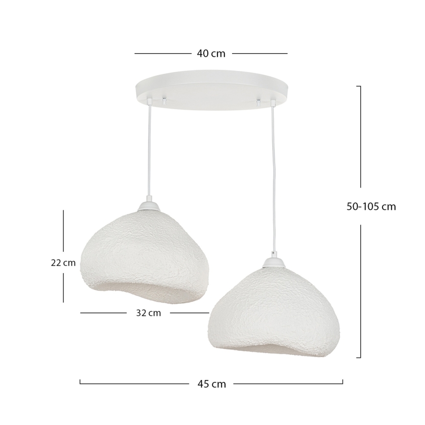Brilagi - WABI SABI cable pendant 2x E27/40W/230V, dia. 45 cm, white