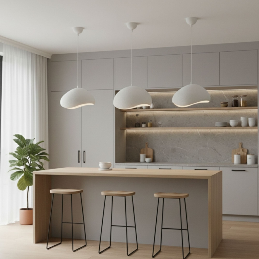 Brilagi - WABI SABI Cable Pendant Lamp 1xE27/40W/230V Ø 32 cm, White