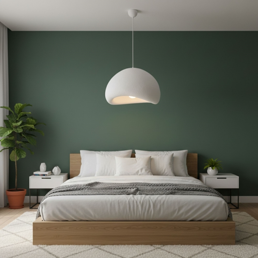 Brilagi - WABI SABI Cable Pendant Lamp 1xE27/40W/230V Ø 50 cm White