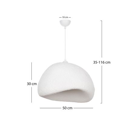 Brilagi - WABI SABI Cable Pendant Lamp 1xE27/40W/230V Ø 50 cm White