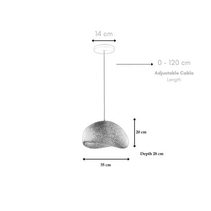 Brilagi - WABI SABI Cable Pendant Light 1xE27/40W/230V grey