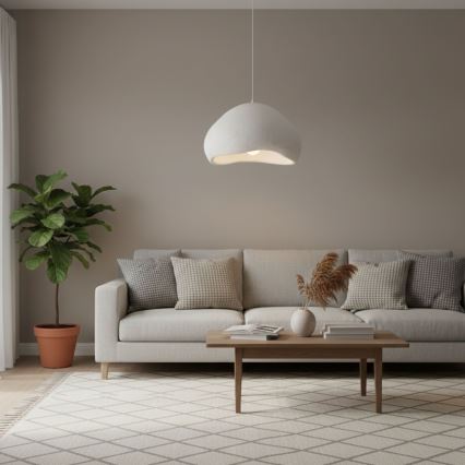 Brilagi - WABI SABI Cable Pendant Light 1xE27/40W/230V Ø 50 cm White