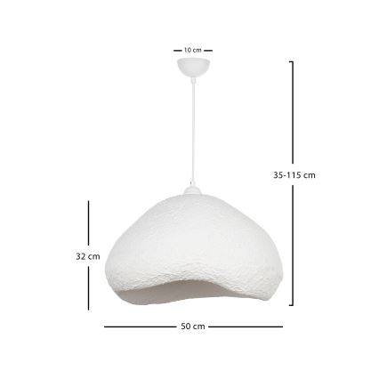 Brilagi - WABI SABI Cable Pendant Light 1xE27/40W/230V Ø 50 cm White