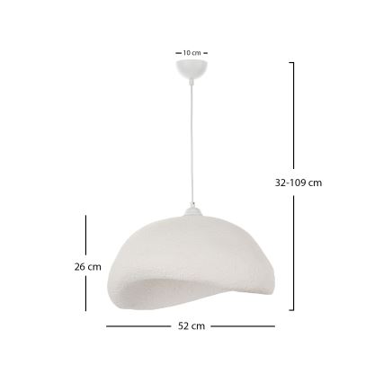 Brilagi - WABI SABI Cable Pendant Light 1xE27/40W/230V, Ø 52 cm, White