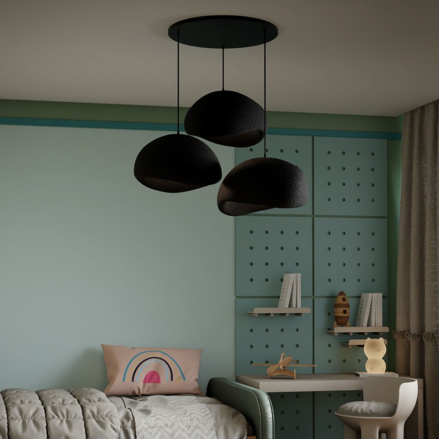 Brilagi - WABI SABI Cable Pendant Light 3xE27/40W/230V Ø 60 cm Black