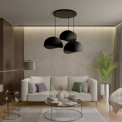 Brilagi - WABI SABI Cable Pendant Light 3xE27/40W/230V Ø 60 cm Black