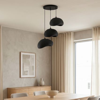 Brilagi - WABI SABI Cable Pendant Light 3xE27/40W/230V Ø 60 cm Black