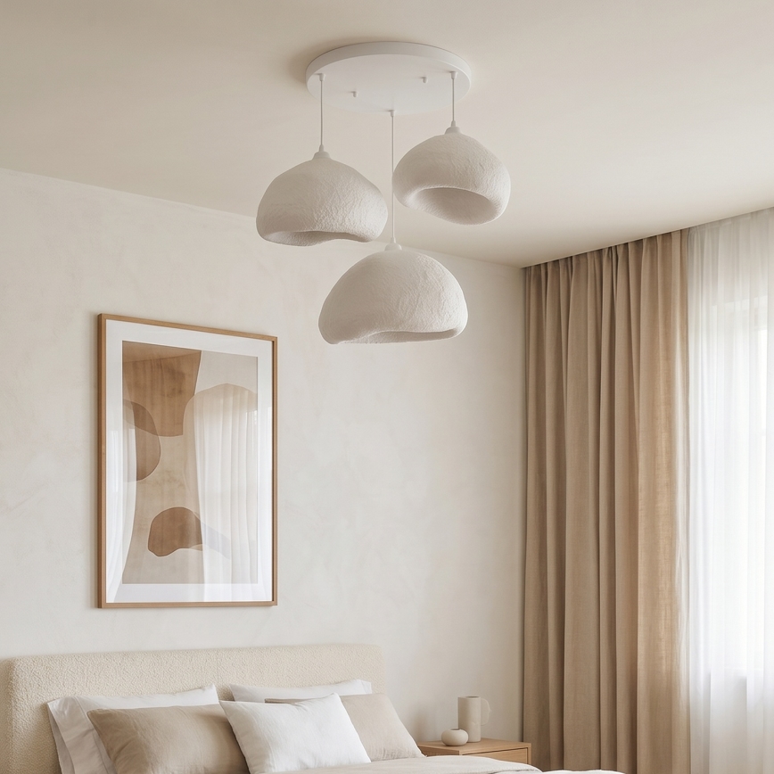 Brilagi - WABI SABI Cable Pendant Light 3xE27/40W/230V, Ø 82 cm, White